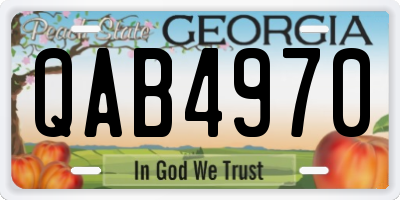 GA license plate QAB4970