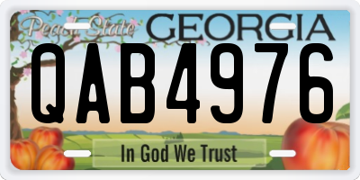 GA license plate QAB4976
