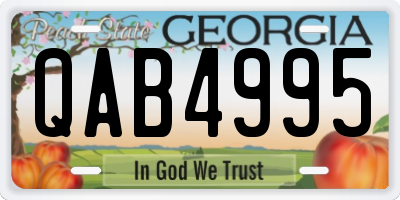 GA license plate QAB4995