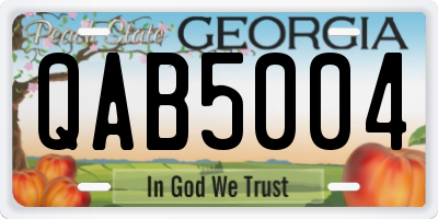 GA license plate QAB5004