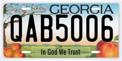 GA license plate QAB5006