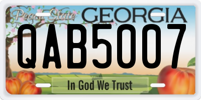 GA license plate QAB5007