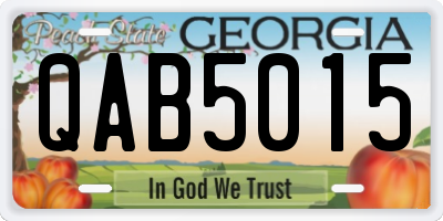 GA license plate QAB5015