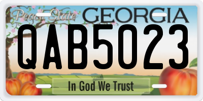 GA license plate QAB5023