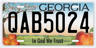 GA license plate QAB5024