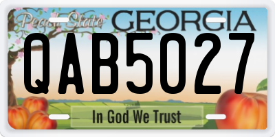 GA license plate QAB5027