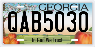 GA license plate QAB5030