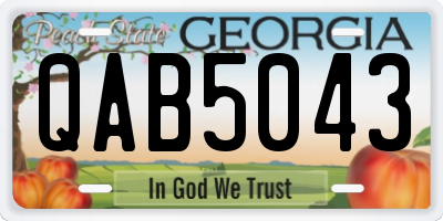 GA license plate QAB5043