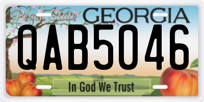 GA license plate QAB5046
