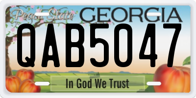 GA license plate QAB5047