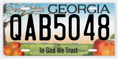 GA license plate QAB5048