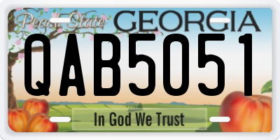 GA license plate QAB5051