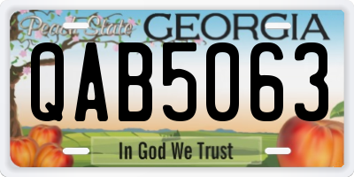 GA license plate QAB5063