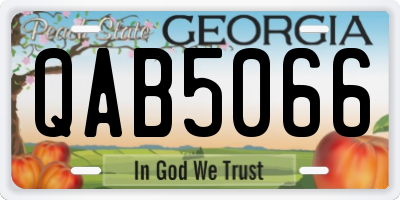 GA license plate QAB5066