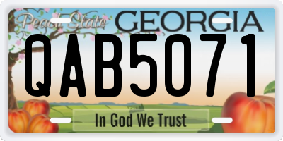 GA license plate QAB5071