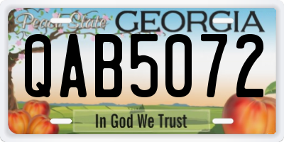 GA license plate QAB5072