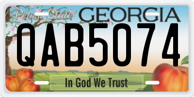 GA license plate QAB5074