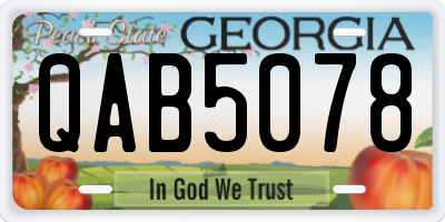 GA license plate QAB5078