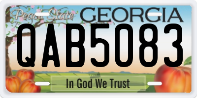 GA license plate QAB5083