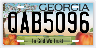 GA license plate QAB5096