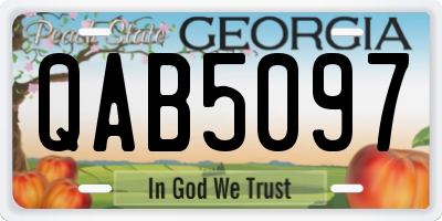 GA license plate QAB5097
