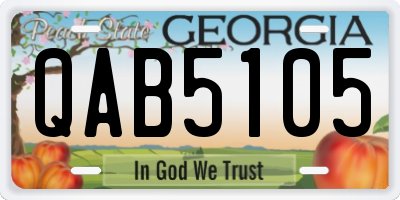 GA license plate QAB5105