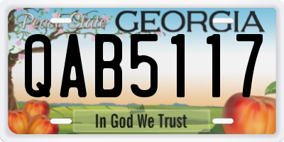 GA license plate QAB5117