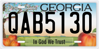 GA license plate QAB5130