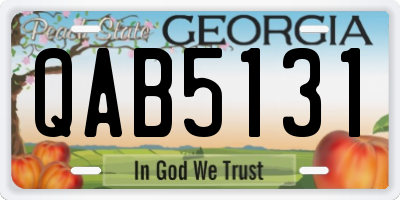 GA license plate QAB5131