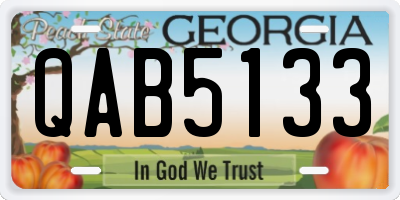 GA license plate QAB5133