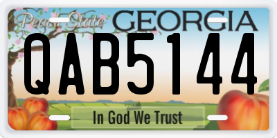 GA license plate QAB5144