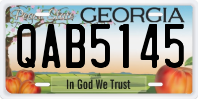 GA license plate QAB5145