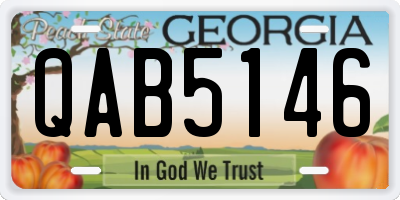 GA license plate QAB5146
