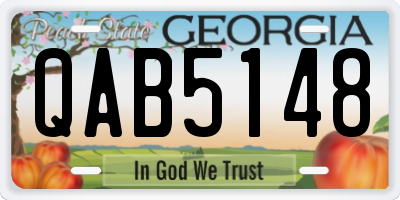 GA license plate QAB5148
