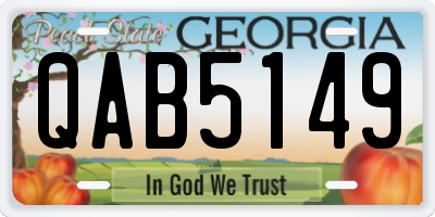 GA license plate QAB5149