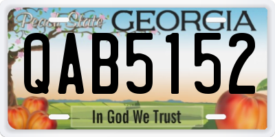 GA license plate QAB5152