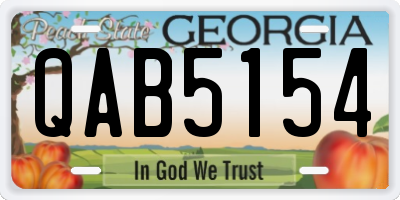 GA license plate QAB5154