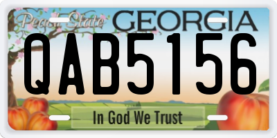 GA license plate QAB5156