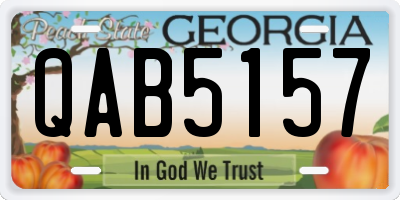GA license plate QAB5157