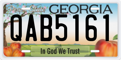 GA license plate QAB5161