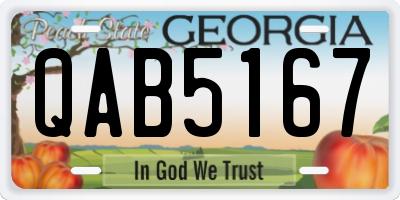 GA license plate QAB5167