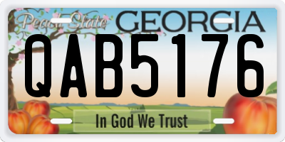 GA license plate QAB5176