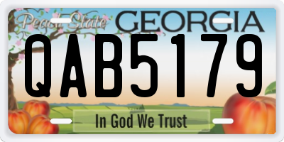GA license plate QAB5179