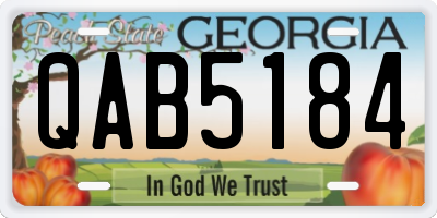 GA license plate QAB5184
