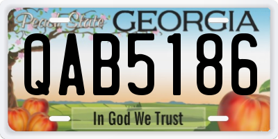 GA license plate QAB5186
