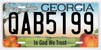 GA license plate QAB5199