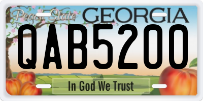 GA license plate QAB5200