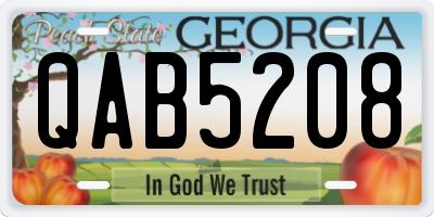 GA license plate QAB5208