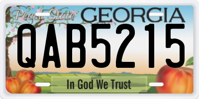 GA license plate QAB5215