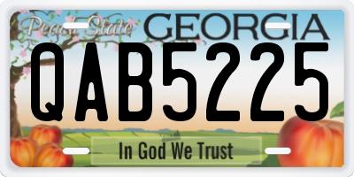GA license plate QAB5225